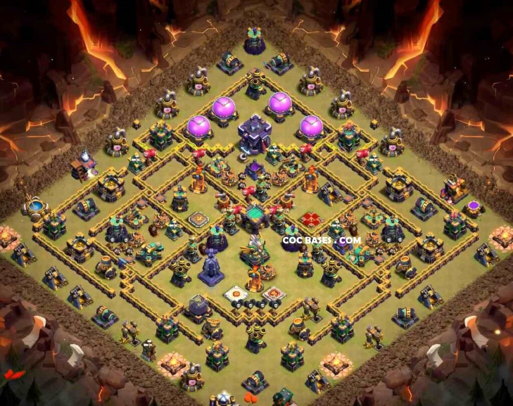COC th15 war base anti 2 star