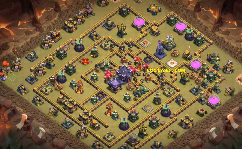 COC th15 war base anti 2 star