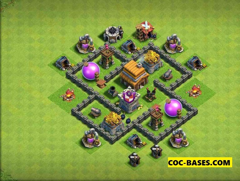Coc town hall 4 base